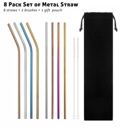 MS05 8 Pack Metal Straws...