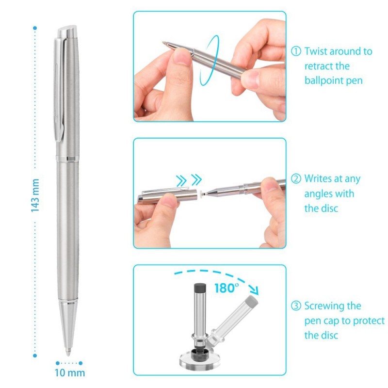 SSP02 2 in 1 High Sensitivity & Precision Metal Stylus Ballpoint Pen