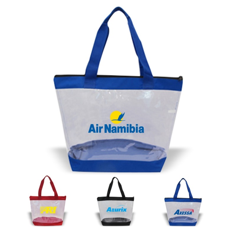 Download DTB176 Clear Zipper Tote with Large Imprint Area, Tote Bag ...