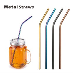 SMS03 Bent Metal Straws,...