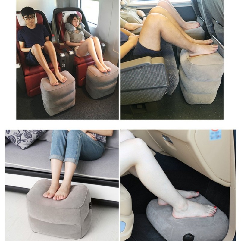 Nobranded 2Pcs Soft Footrest Pillow Pvc Inflatable Foot Rest Pillow Cushion Air Travel Office Home Leg Up Relaxing Feet Tool 