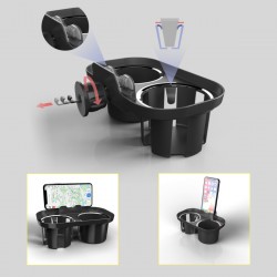  ibasenice 4 Pcs Cup Holder Car Bottle Double Water Cup Car  Mount Vehicle Drinks Mount Cup Phone Holders Cup Keeper Car Vehicle Phone Mount  Auto Drink Beverage Organizer Console Abs Universal 