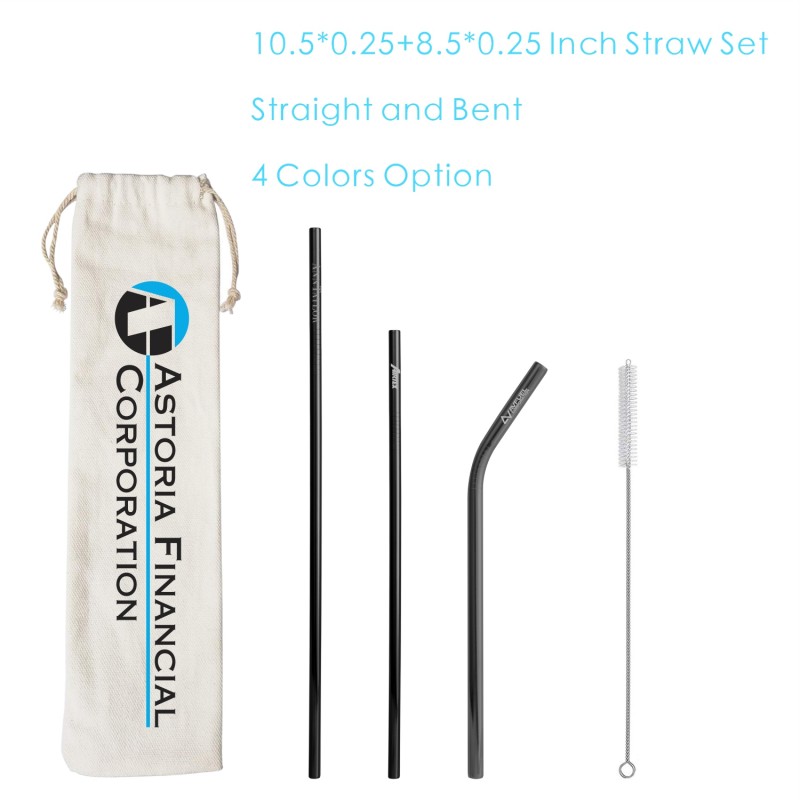 8.5 Bent Stainless Steel Straw (4 pack)