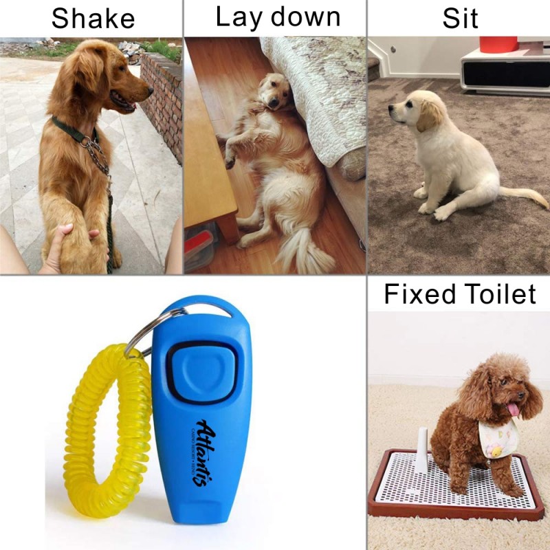 Pet Training Clicker Whistle with Wrist Strap Dog Training Clickers